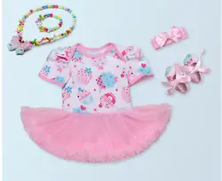 50-57 см reborn baby dolls Одежда bebe Детский костюм розовое платье с головным убором и обувью аксессуары для кукол bonecas подарок
