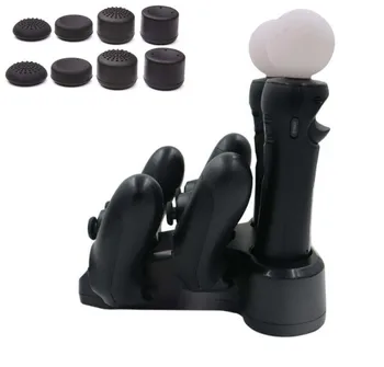 

4 in 1 Controller Charger Dock Station Stand Cradle Holder Support for PS4 PS VR PSVR Move Controllers+Micro adapter USB Cable