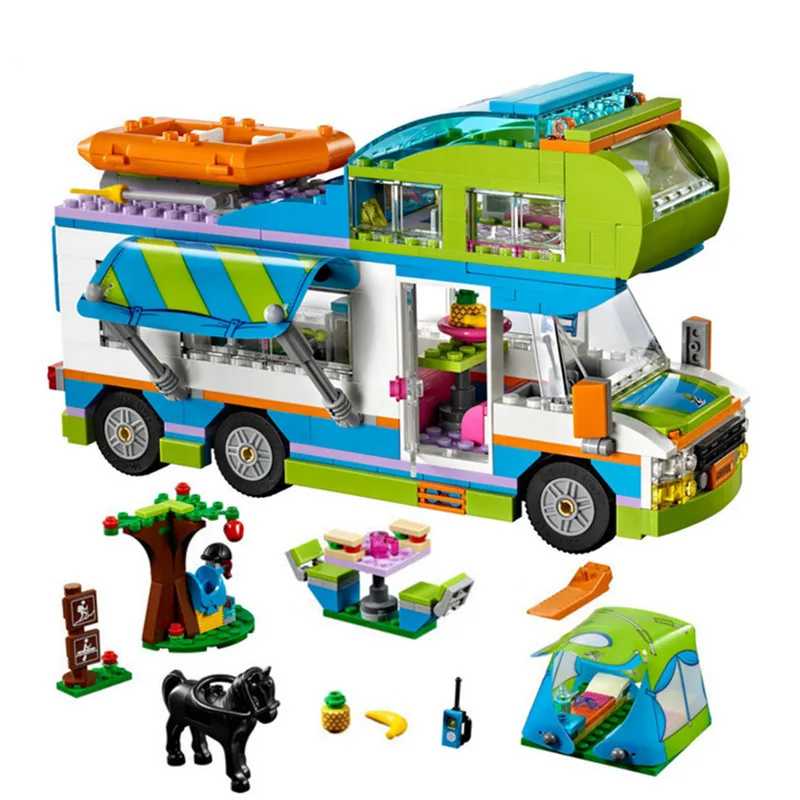 

546pcs legoing Friends Camper Series The Camper Van Set Motorhome Model Building Blocks Brick education Toys For Children Gift