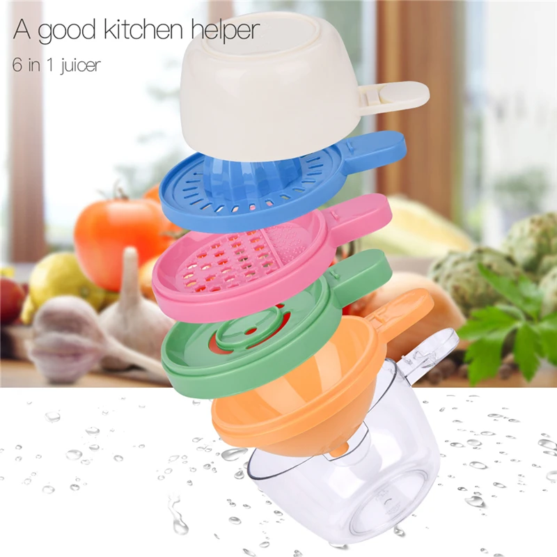 

6 in 1 Manual Orange Juicer Multifunction Hand Press Fruits Squeezer Citrus Juicer Extractor Household Egg White Separator 0