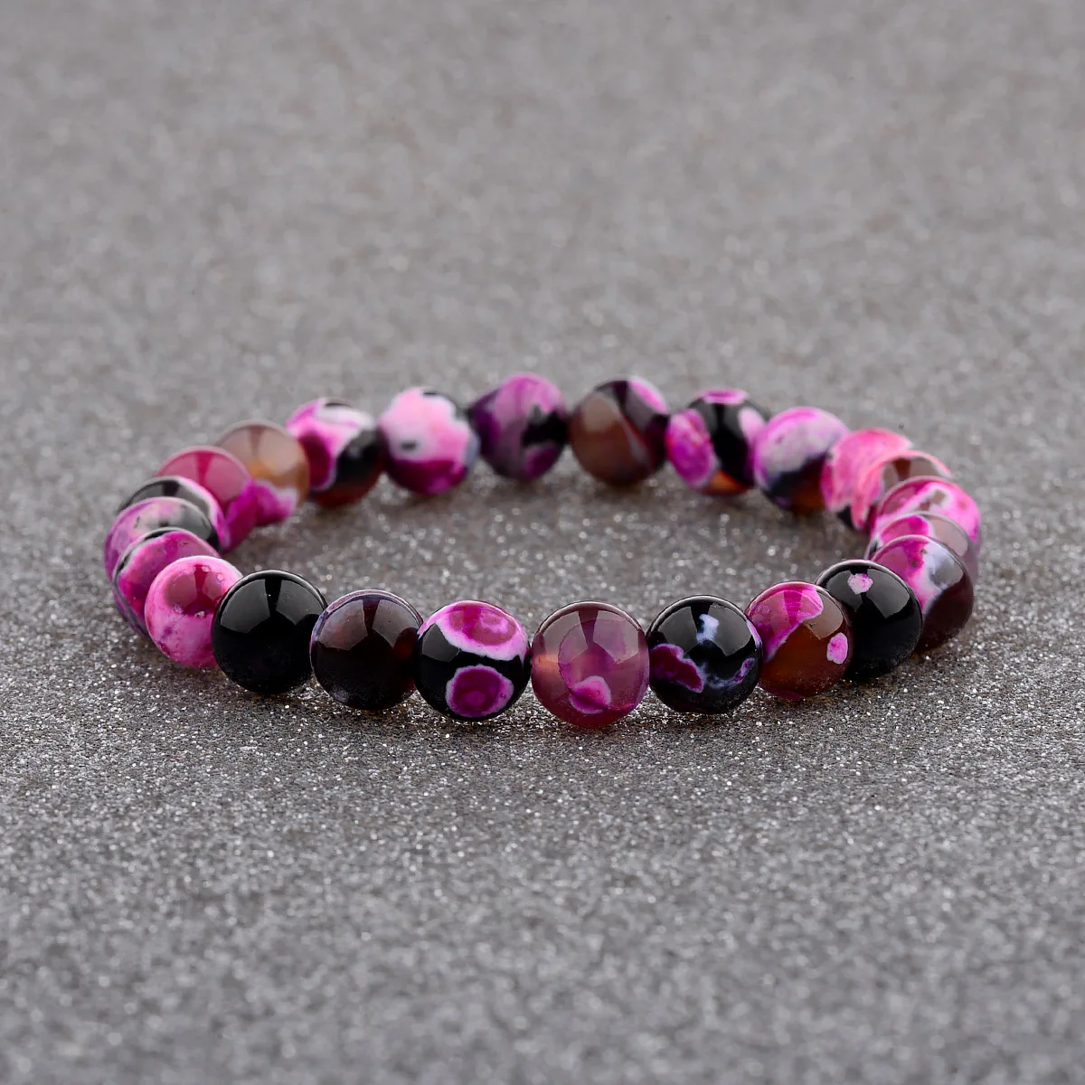 8 мм Красочные Природный турмалиновый Камень Strand браслеты для женщин Йога кулон стрейч Круглый браслет из бисера