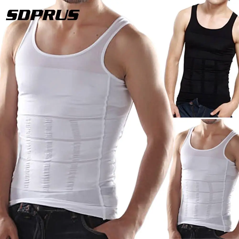 Men Tight Slimming Body Shapewear Vest Shirt Abs Abdomen Slim Tummy Belly Slim Underwear