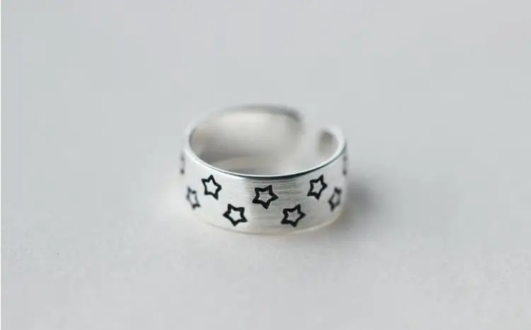 Преувеличенная личность 925 пробы серебряная звезда кольца для женщин Свадебные украшения регулируемый античный перстень Anillos