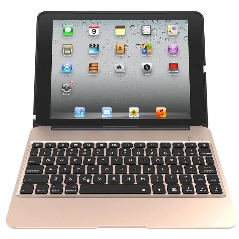 Aluminum Keyboard Case with 7 Colors Backlight Backlit Wireless