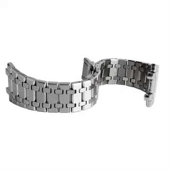 

Fablous Solid Stainless Steel Watchband 28mm Butterfly Buckle Bracelet Silver Men Women Watch Strap For AP Watch