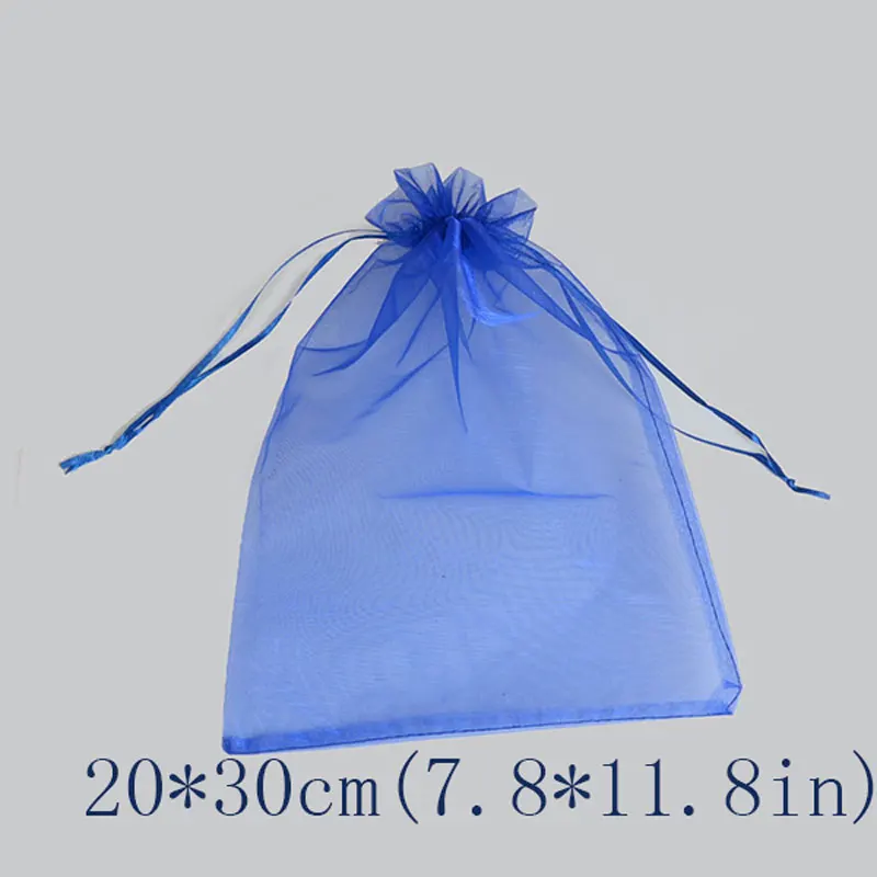 100 шт./пакет 15x20 17x23 20x30 см красочные большой Размеры конфеты мешки из органзы на шнурке свадебный подарок мешок рождественские сумки