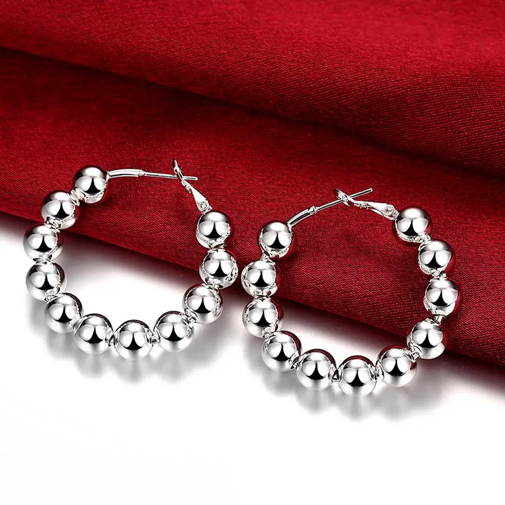

Wholesale silver plated hoop earrings for women big round circle earrings for day wear Romantic New Design