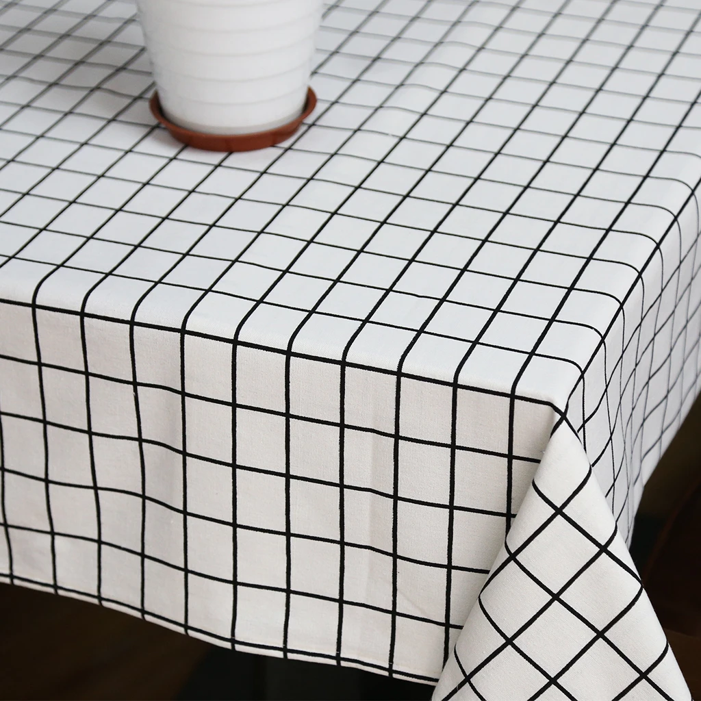 Sytlish Linen Table Cloth Country Style Plaid Print Multifunctional Rectangle Cover Tablecloth Home Kitchen Decoration | Дом и сад
