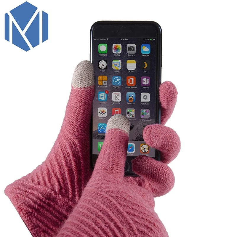 M MISM однотонные вязаные перчатки для женщин/мужчин унисекс шерсть полный палец Зимние перчатки классические плотные теплые эластичные рукавицы Manopla