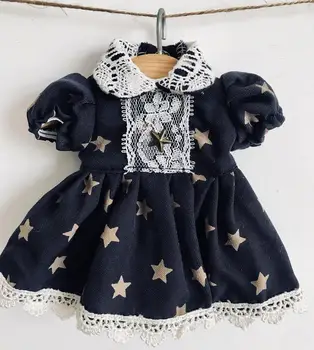 

New 1/4 1/6 BJD MSD YOSD Doll Clothes Lovely Lae Navy Blue Stars Dress