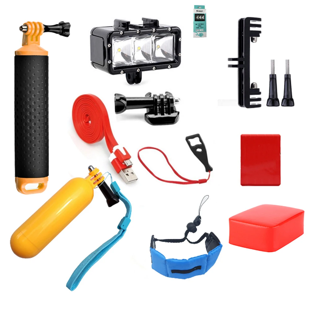 

SHOOT Swimming Accessories Set for GoPro Hero 7 6 5 4 SJCAM Xiaomi Yi 4K H9 Sports Cam float hand strap diving waterproof light