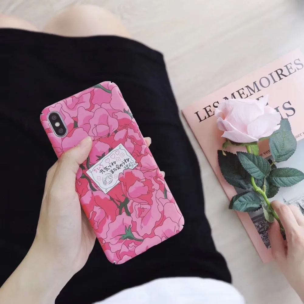 

Hazy beauty For iphone 7 Case Luxury Floral Pattern Phone Hard PC Cases For iPhone X XS XR XS Max 6S 7 8 plus Case Back Cover