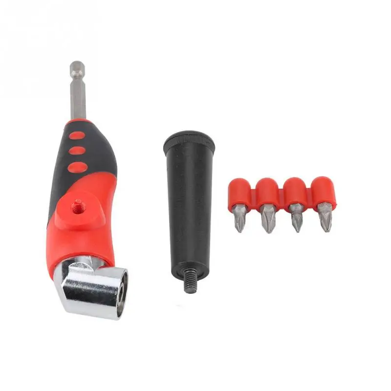 14in Hex Shank Reversible 105 Bent Screwdriver Bit Angle Adapter with