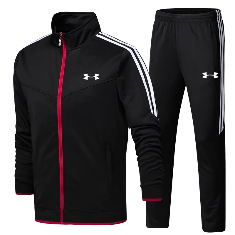 

Under Armour Men Training Jacket survetement homme Training Running Sets Sports Suits 2 Pieces Black Gray Red Jacket+Pants