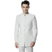 Китайский ветер восстановление древних способов мужской костюм стоячий воротник Модный китайский туника костюм из двух предметов элегантный чистый белый мужской костюм