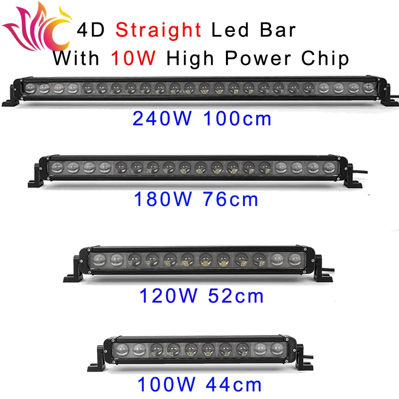 

4D 17'' 20'' 40''100W 120W 180W 240W Led Light Bar For Off Road Light Tractor UAZ ATV Combo Beam 4X4 Truck 24V Fog Lights 12V