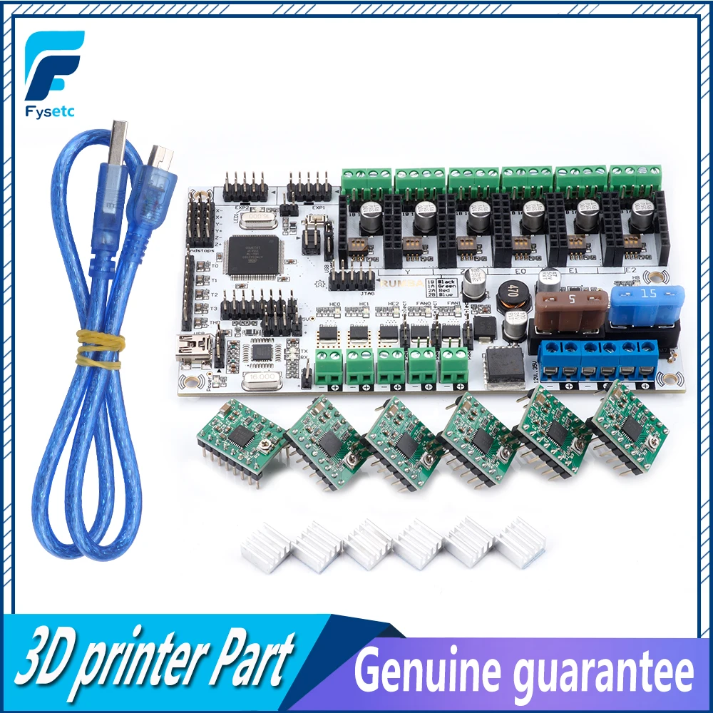 

Rumba Plus For 3D Printer Motherboard Upgrade Rumba+ MPU RUMBA Optimized Version Control Board With 6pcs A4988 Stepper Driver