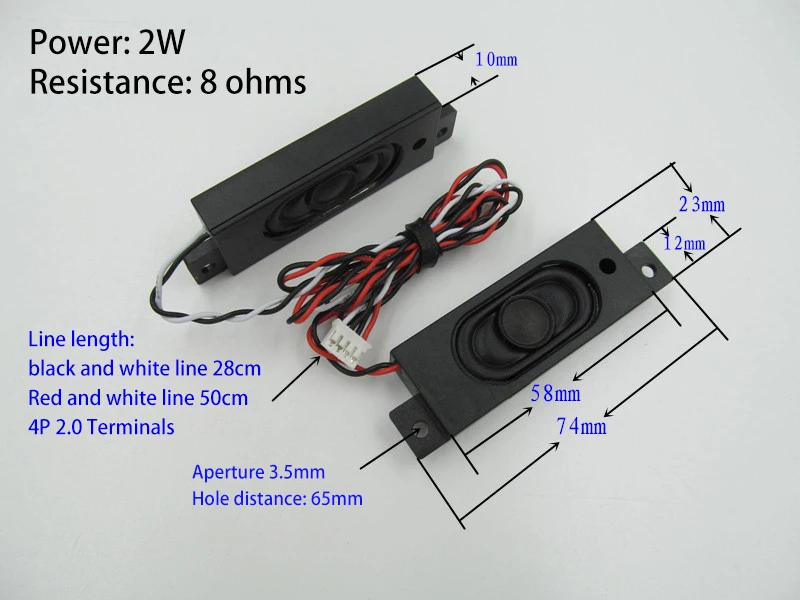 8Ohm 2 w Шкаф динамик с кабелем 1 пара 58X23X10 мм