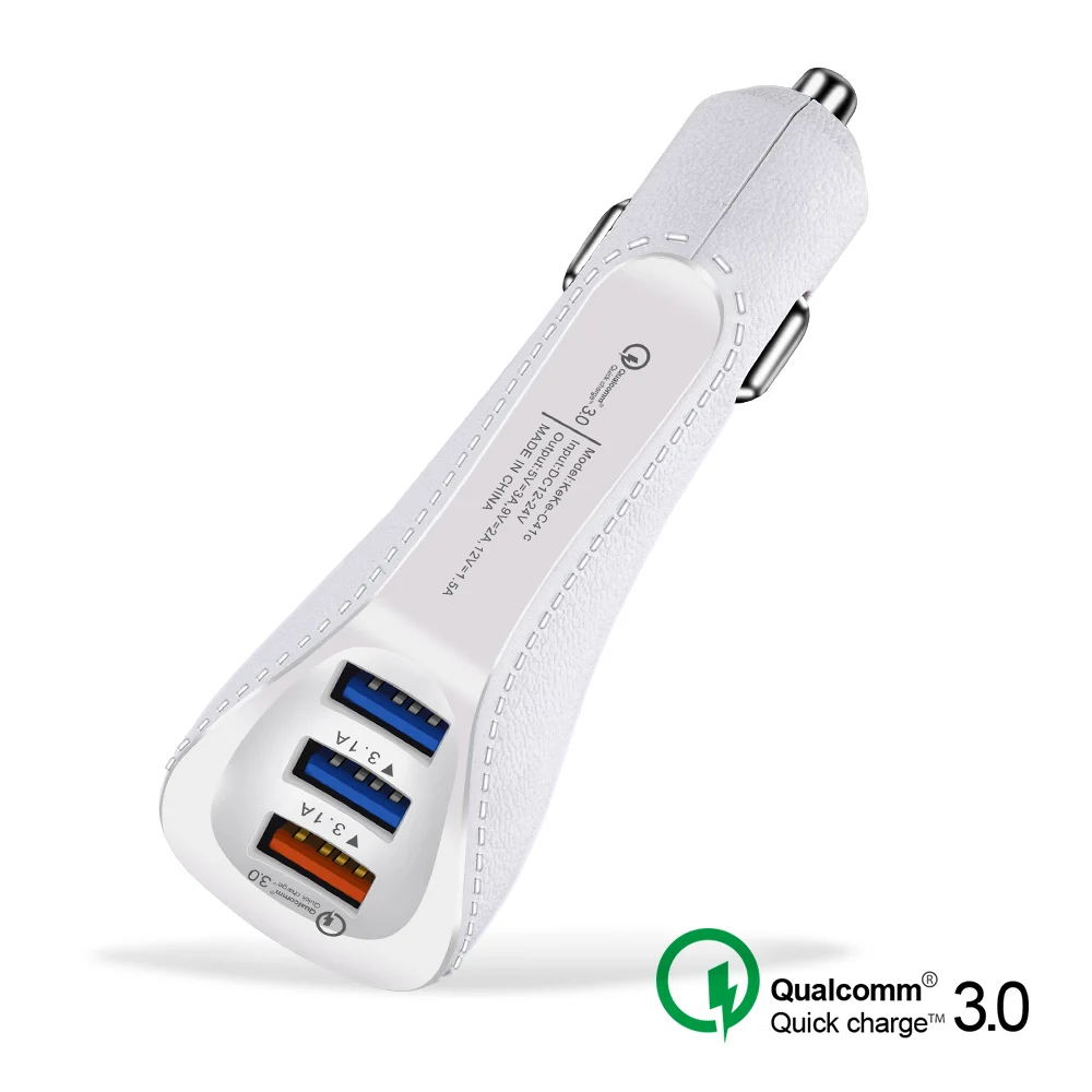 Портативное зарядное устройство QC 3,0 быстрое зарядное устройство 3.1a USB двойной порт автомобильное зарядное устройство C тип Android смартфон адаптер зарядного устройства для планшета