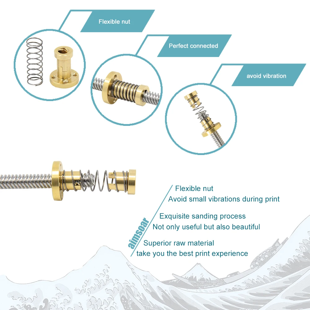 T8 Гибкая гайка латунь 3d части принтера высокое качество для свинцового винта для ender 3