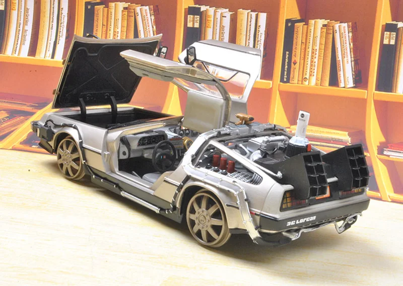 Модель автомобиля из металлического сплава, модель литья под давлением, часть 1, 2, 3, машина времени, модель DeLorean DMC-12, игрушка Welly, коллекция «Назад в будущее», коллекция 1/18