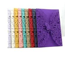 

50pcs Laser Cut Lace Hollow Engagement Wedding Invitations Card Business Invites Cards