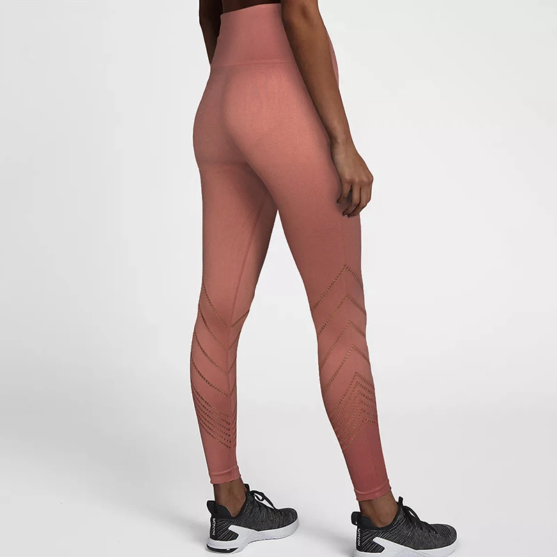 

Women's hollow-out Mesh Seamless Stretchy Yoga Leggings High Waist Gym Leggings Sports Pants Fitness Workout Running Leggings