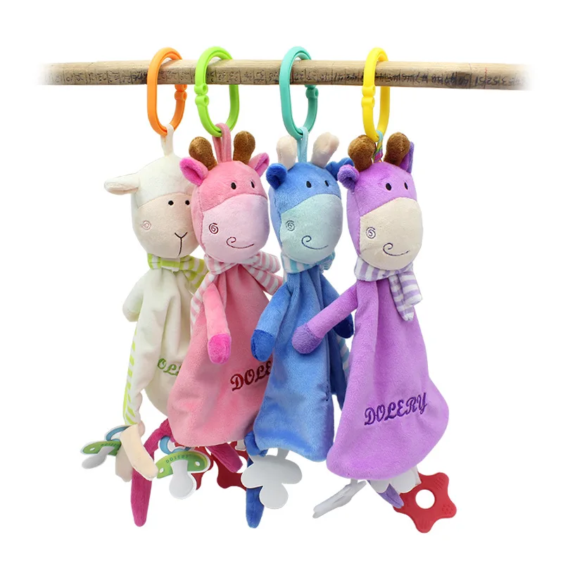 Baby Rattle Bell Soothing Towel Newborn Hooded Towel Sleeping Plush Toy Calm Baby Emotions Baby Stuff Hand Washcloth