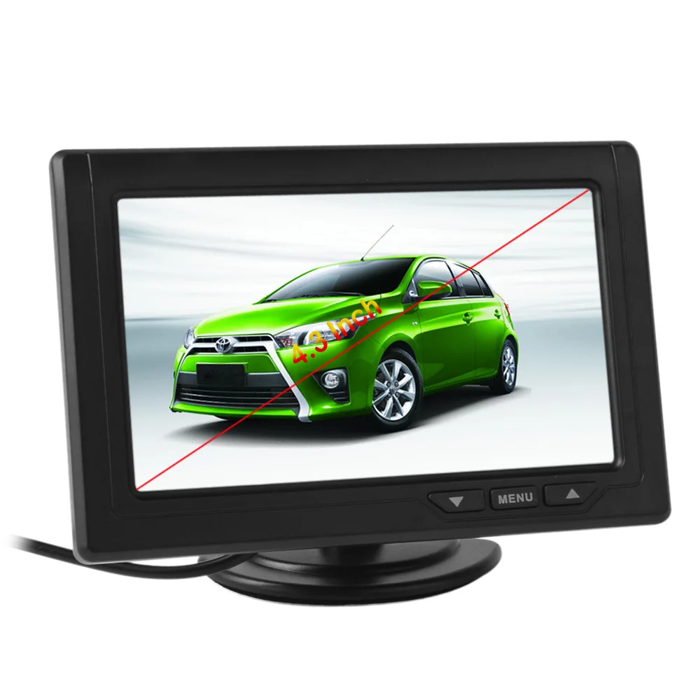 Car Rear View Parking Backup Monitor of 4.3 Inch 480 x 272 Color TFT LCD Screen for Reverse Camera DVD