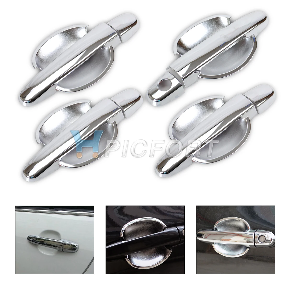 

DWCX ABS Chrome Door Handle Cover+ Cup Bowl combo Trim Molding for Toyota Corolla 2003+ Yaris Vios 2006 2007 2008 2009 2010