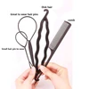 4Pcs/Set Black Plastic DIY Styling Tools Pull Hair Clips For Women Hairpins Comb Hair Bun Maker Dount Twist Hair Accessories ► Photo 3/6