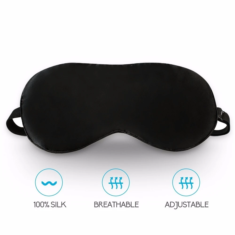 Маска для сна Шелк тутового маска для сна тени для век Eye Mask Blindfold щит Дорожный чехол сна Отдых помощи глаз Уход Инструмент Бизнес поездки Relax гаджет