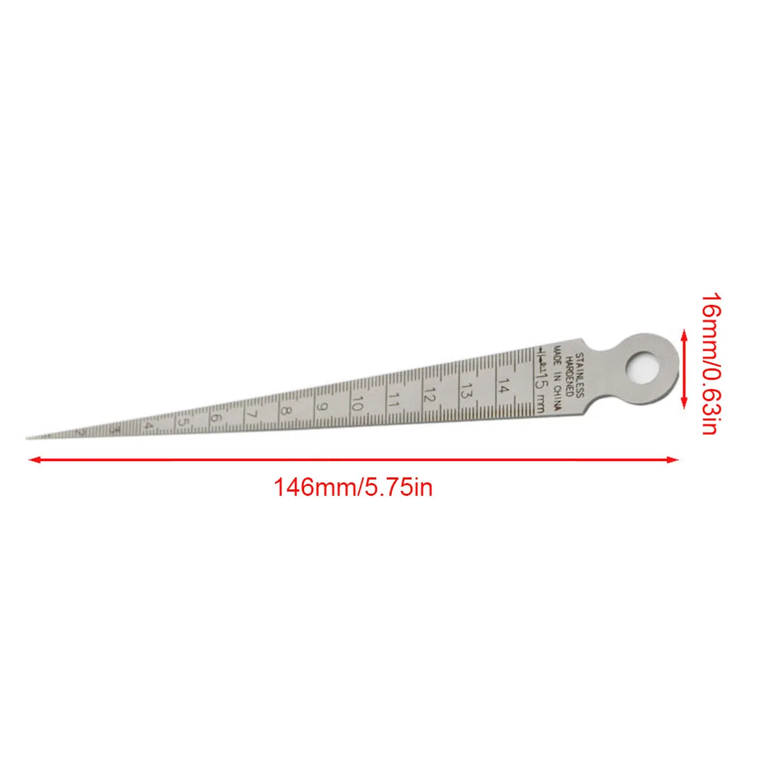 

New Stainless Steel 1-15mm Metric Taper Gauge Aperture Scale Wedge Feeler For Drill Hole Taper Gap Measurement Tools