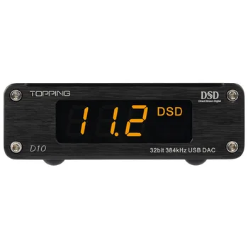 

TOPPING D10 USB MINI DAC audio amplifier Decoder with Line out and Coaxial Optical out Support DSD256(Native) PCM32bit384kHz
