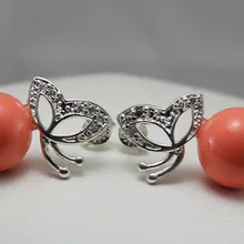 Модные ювелирные изделия, элегантный цвета красного вина, 8 мм, жемчужные серьги с посеребренные бабочки#206