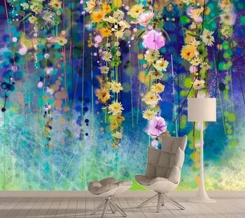 

8d Silk Wallpapers for Living Room Mural Wallpaper 3d Wall Contact Paper Papers Home Decor Self Adhesive Ivy Flower Murals Rolls