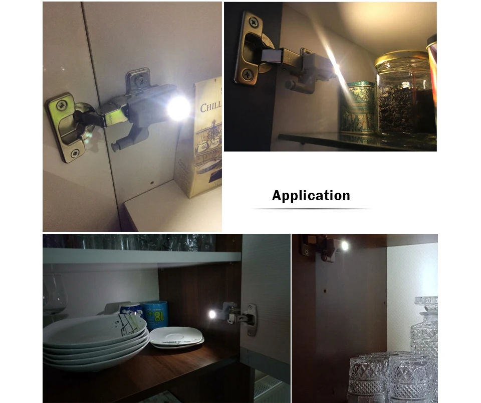 10 шт./лот, универсальный шарнир для шкафа, светодиодный светильник 0,3 Вт, лампа для шкафа, дверного шкафа, лампа, Автоматическое включение/выключение, ночной Светильник