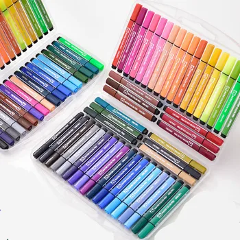

Deli Watercolor Marker Set 24 48 36 Color Children Hand-painted Watercolor Brush Pupils Washable Paint Pen Painting Supplies