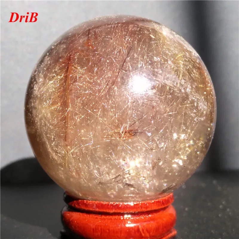 

(47mm) Narural Gold Rutilated Quartz Crystal Sphere Ball Healing