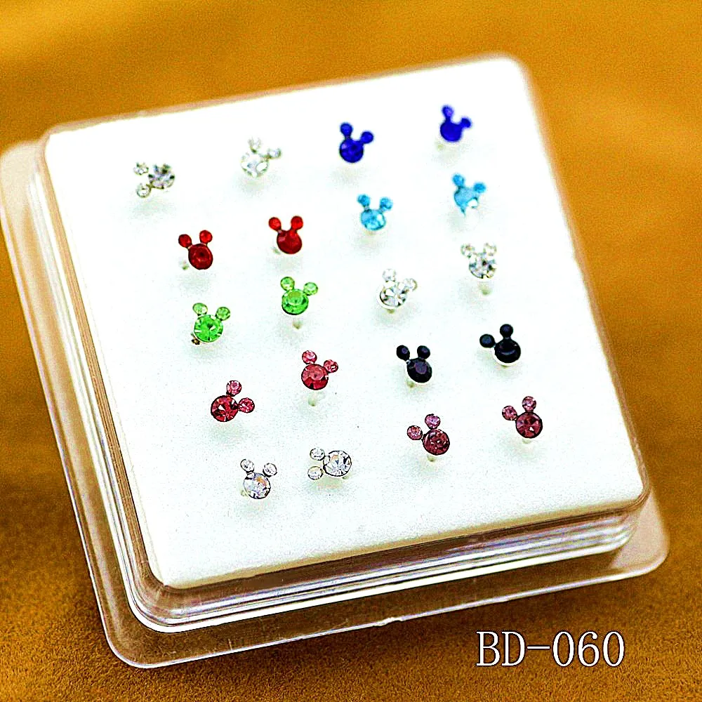 

20ps 925 sterling silver Nail color mickey nose & nose rings Mickey silver nose studs The piercing jewelry