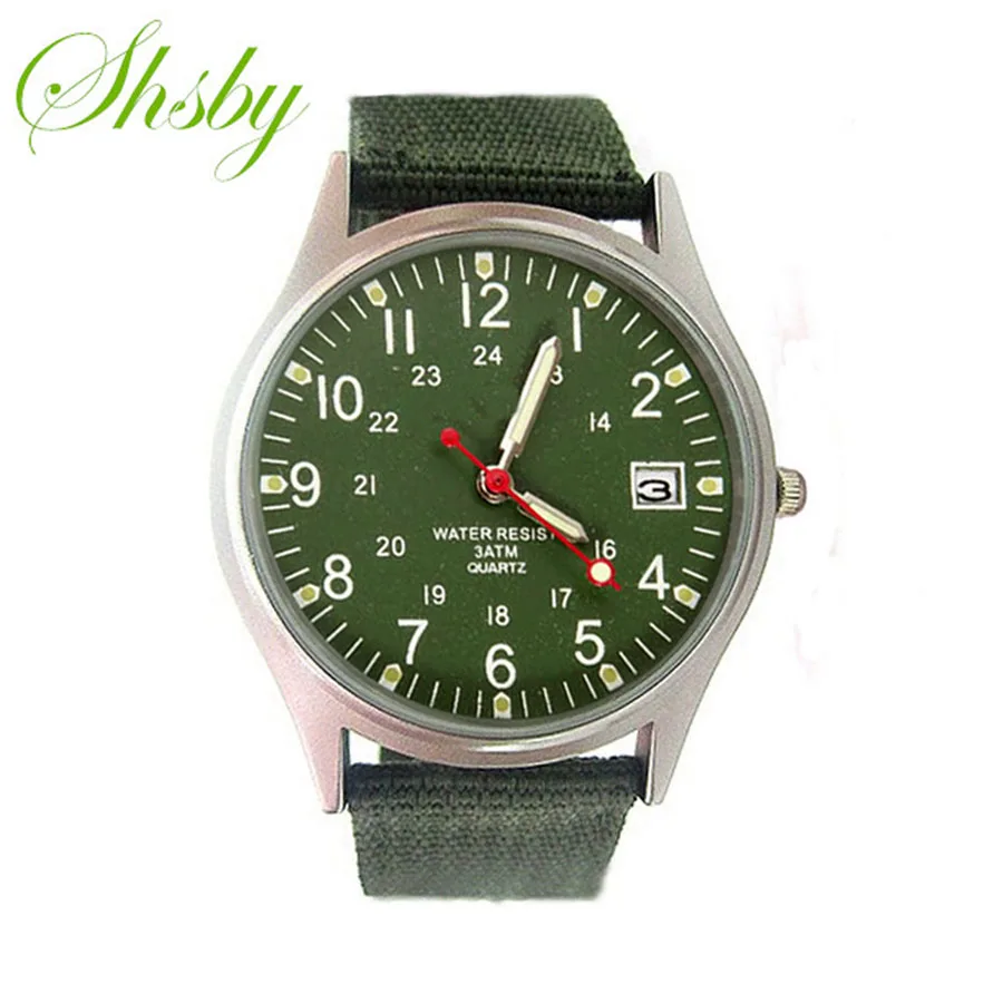 Shsby men Nylon strap  calendar outside sports watches male business watch Men's Military Watches fashion reloj hombre new 3 8cm wide smooth buckle belt color male and female students korean jeans accessories youth leisure nylon national wind belt