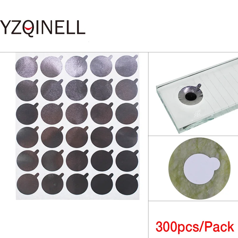 

Hot 300pcs Disposable Eyelash Glue Holder Makeup Pallet Sticker Eyelash Extension Pads Under Stand Eyelash Jade Stone Pads 2.5cm
