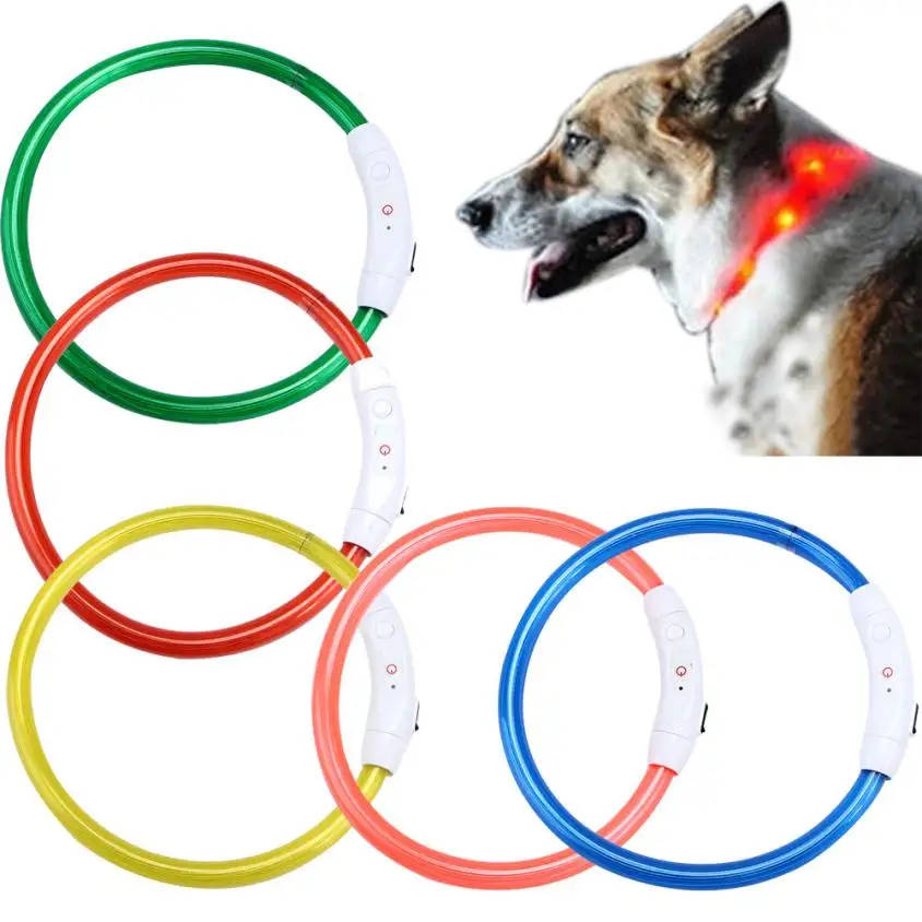 Waterproof Rechargeable USB LED Flashing Light Band Belt Safety Dog Pets Belt
