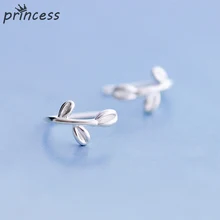 leaf earrings for women 2017 new real silver drop earrings best sell 925 sterling silver leaves earrings cute jewelry for girl
