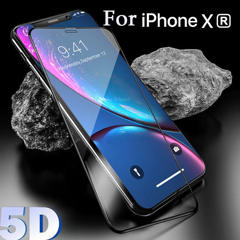 Закаленное 5D стекло с полным покрытием для iPhone XS MAX 6 5 дюйма XR 1 Защита экрана 8