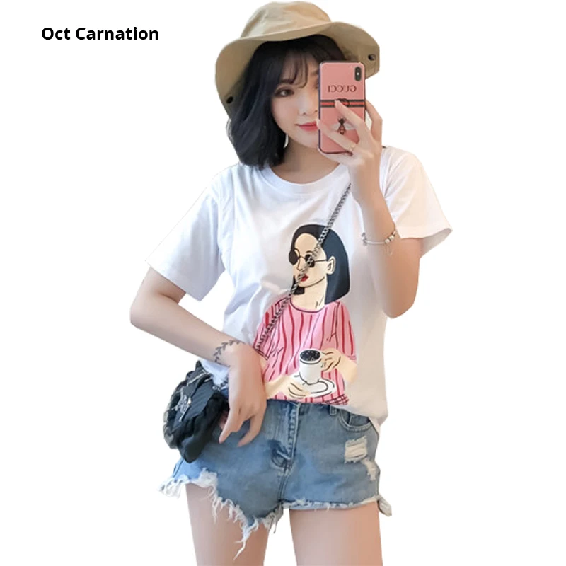 

White Pure Cotton O-neck Short Sleeve Maternity Tee Shirt High Quality Pregnant Women Clothing Top
