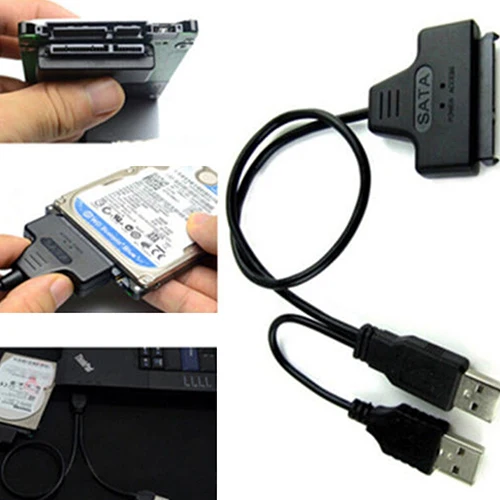 

Hard Disk Drive SATA 7+15 Pin 22 to USB 2.0 Adapter Cable For 2.5 HDD Laptop smt88