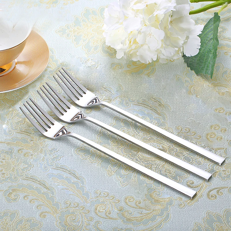 3pcs 8.5'' Stainless steel Dinner Fork Korean Table Forks Set Long