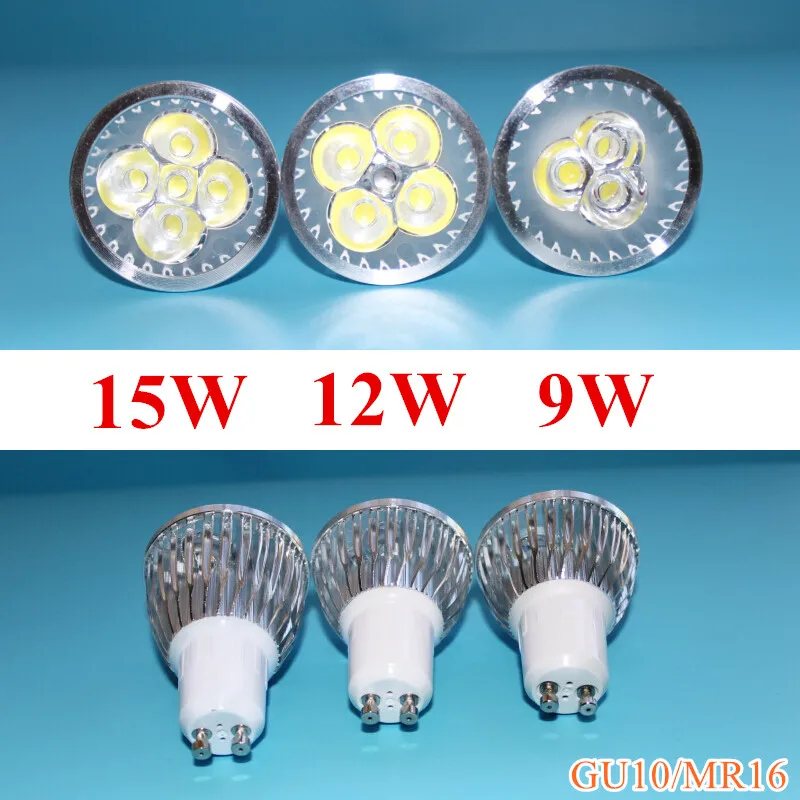 Светодиодная лампа GU10 9 Вт 12w15w GU5.3 MR16 AC85 265v для гостиной комнаты|led light bulb|led spotlight