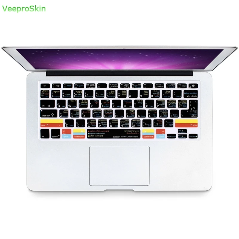 Для Macbook Air Pro retina 1" 15" ЕС/США Русский, графический, Dreamweaver функциональные ярлыки крышка клавиатуры Силиконовые серьги кожи